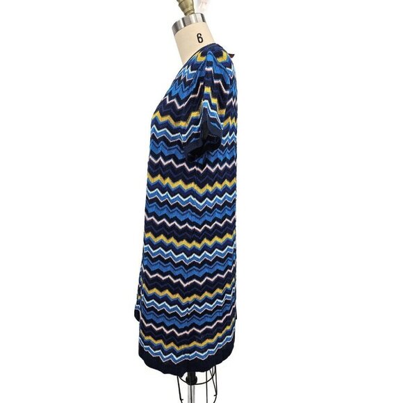 NWOT Missoni for Target Short Knit Dress Womens XL Navy Yellow Chevron - Picture 3 of 7